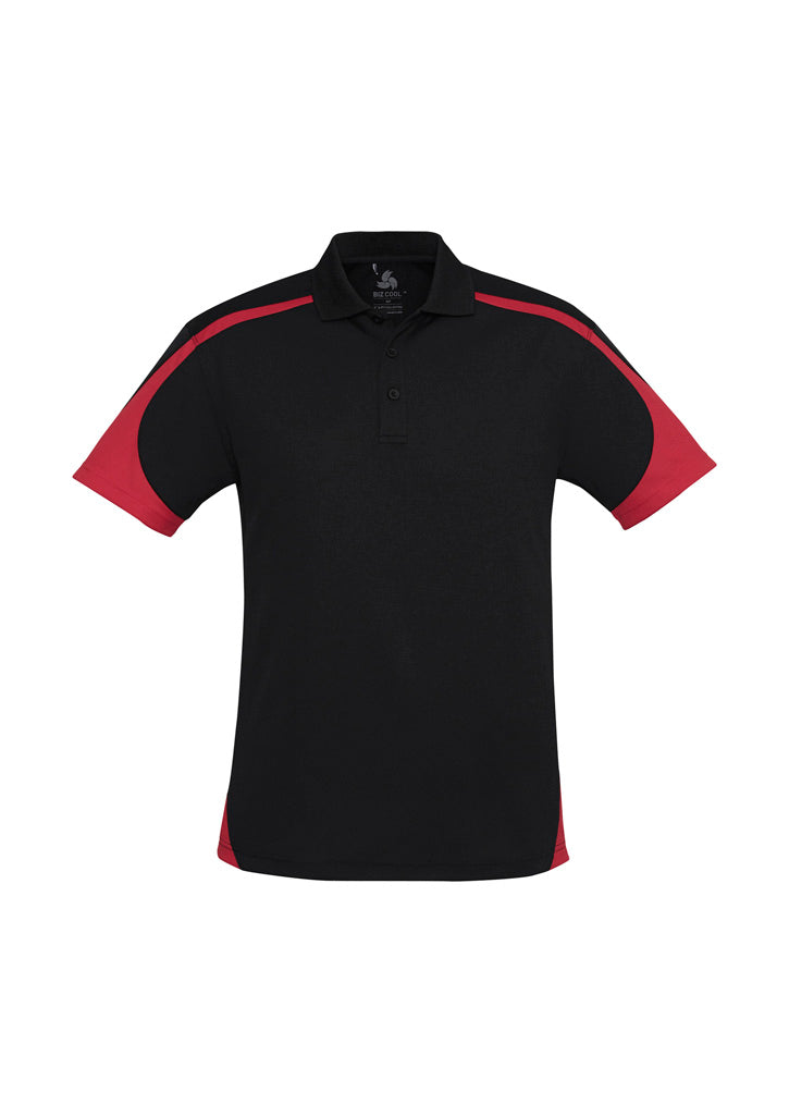 Talon Mens Short Sleeve Polo - Black/Red - Front