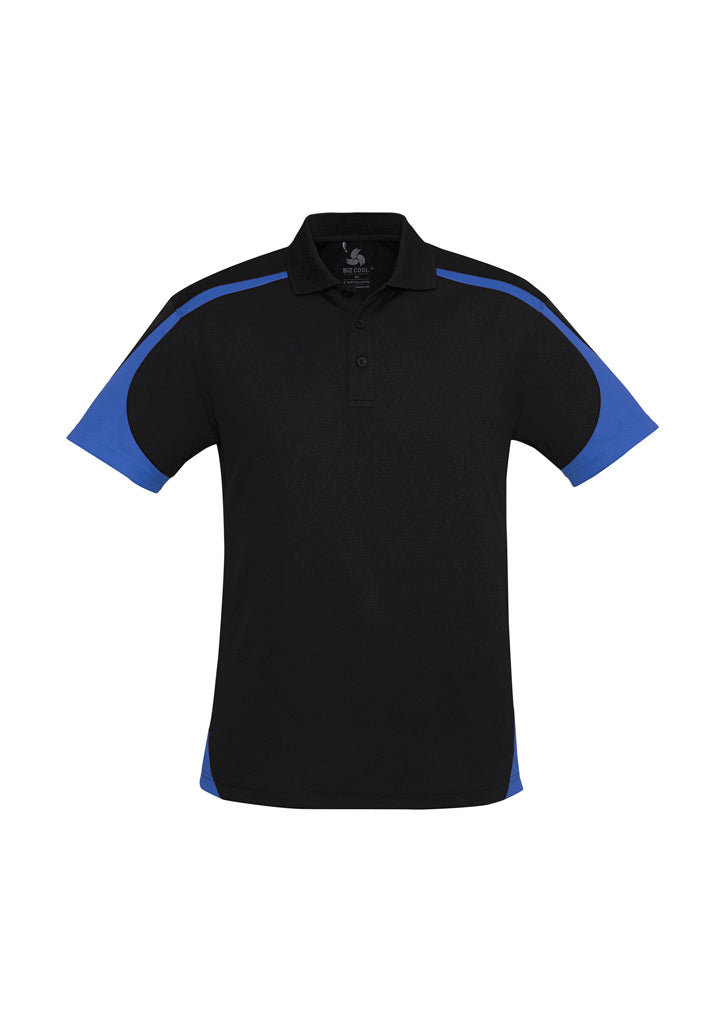Talon Mens Short Sleeve Polo - Black/Royal - Front