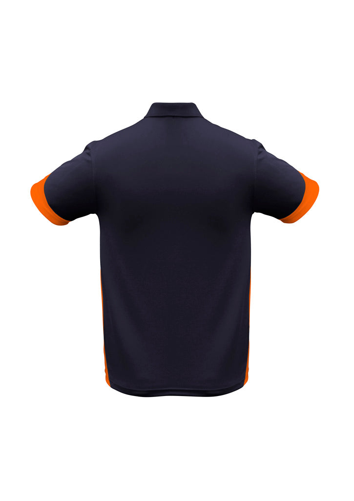 Talon Mens Short Sleeve Polo - Navy/Orange - Back