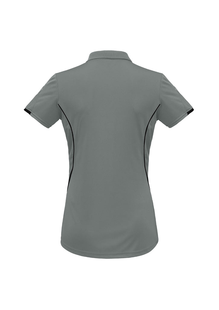 Razor Womens Short Sleeve Polo - Ash/Black - Back