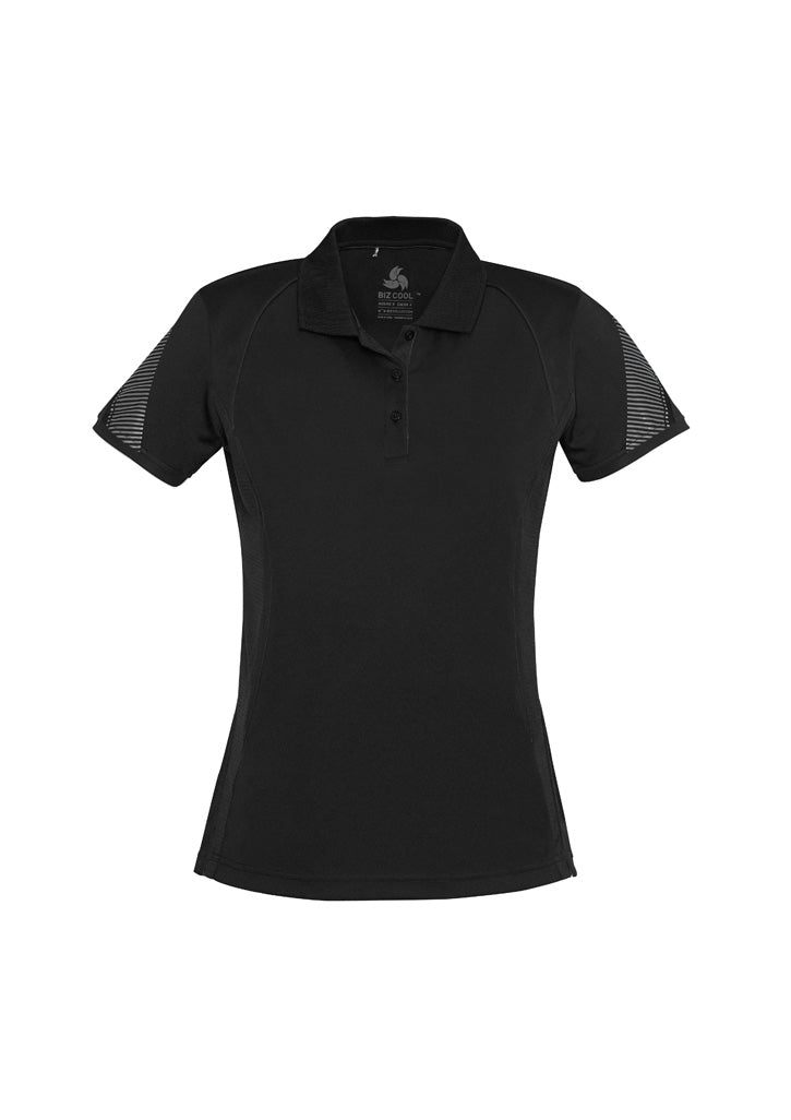 Razor Womens Short Sleeve Polo - Black/Black - Front