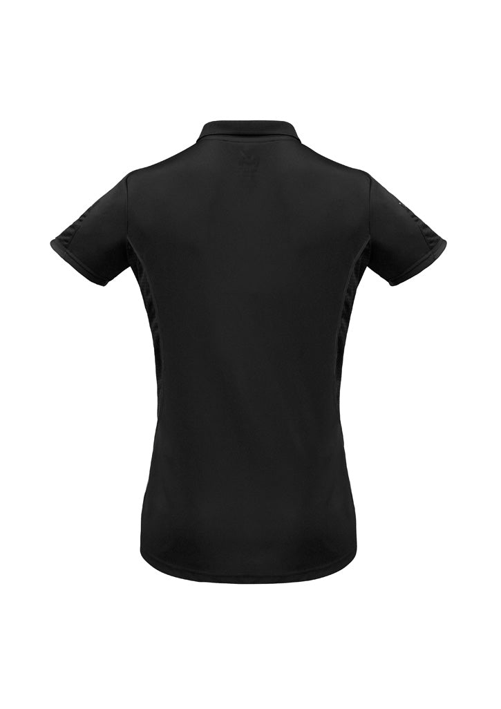Razor Womens Short Sleeve Polo - Black/Black - Back