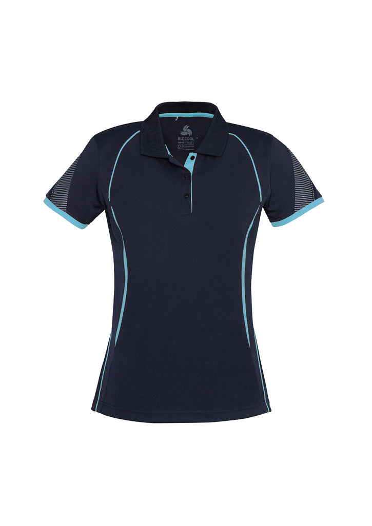 Razor Womens Short Sleeve Polo - Navy/Sky - Front