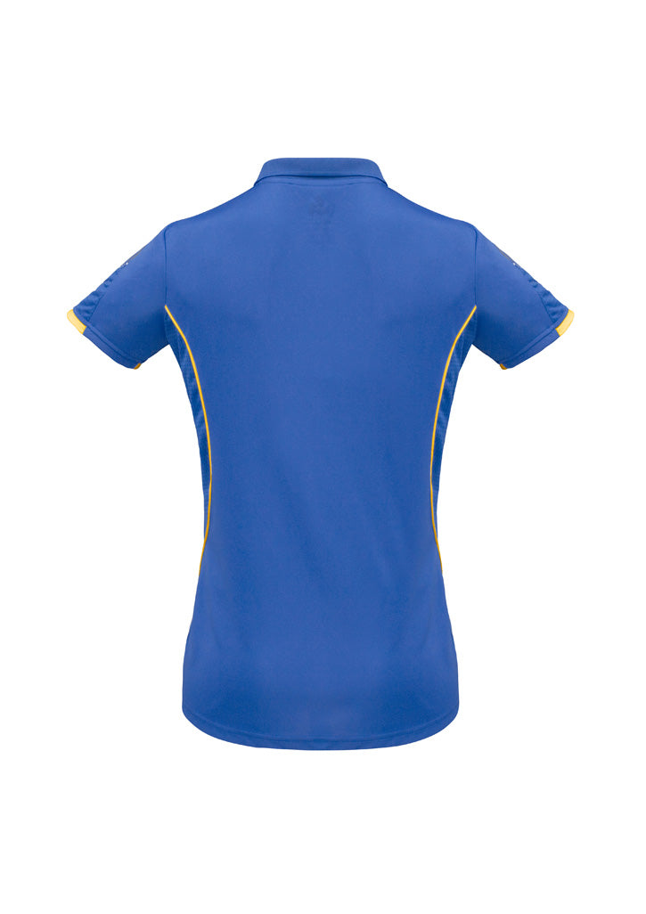 Razor Womens Short Sleeve Polo - Royal/Gold - Back