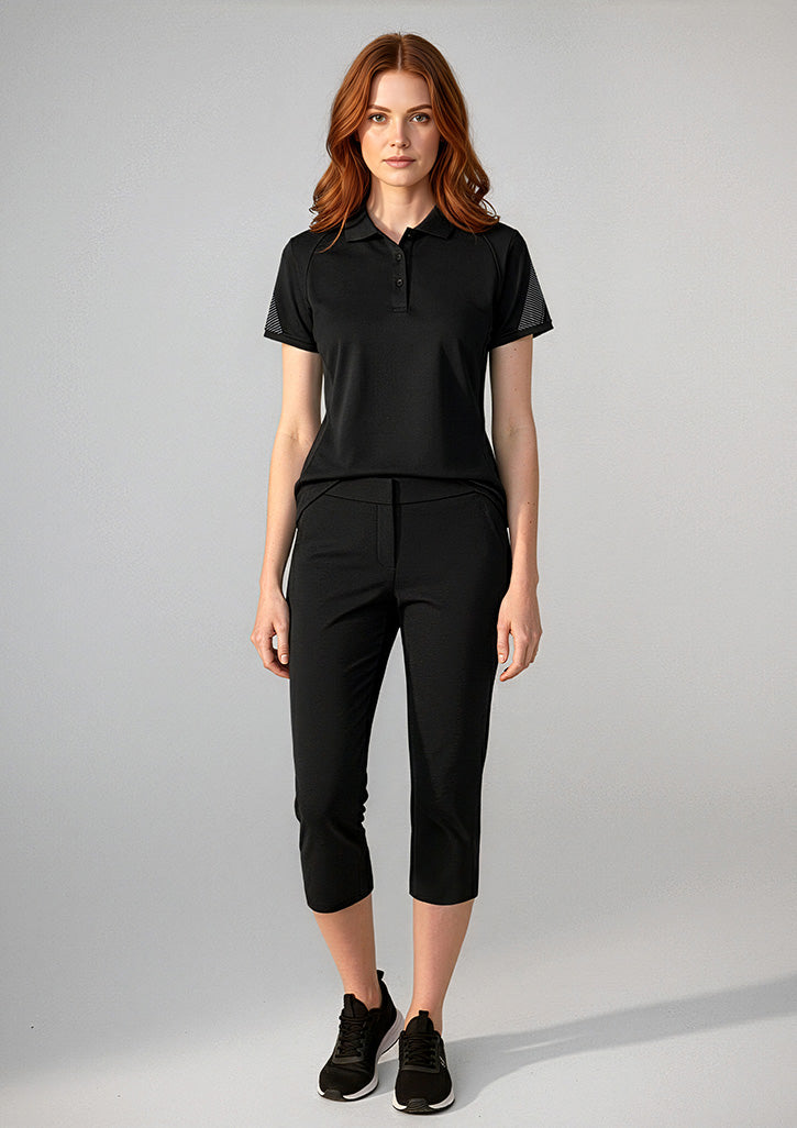 Razor Womens Short Sleeve Polo - Black/Black - Model