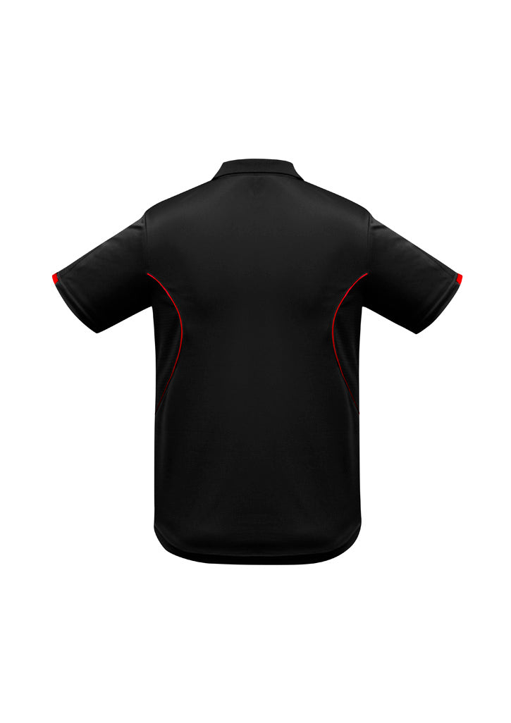 Razor Mens Short Sleeve Polo - Black/Red - Back
