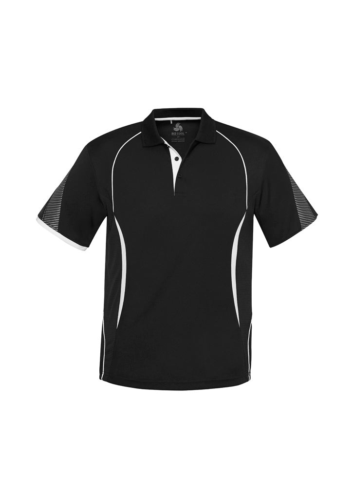 Razor Mens Short Sleeve Polo - Black/White