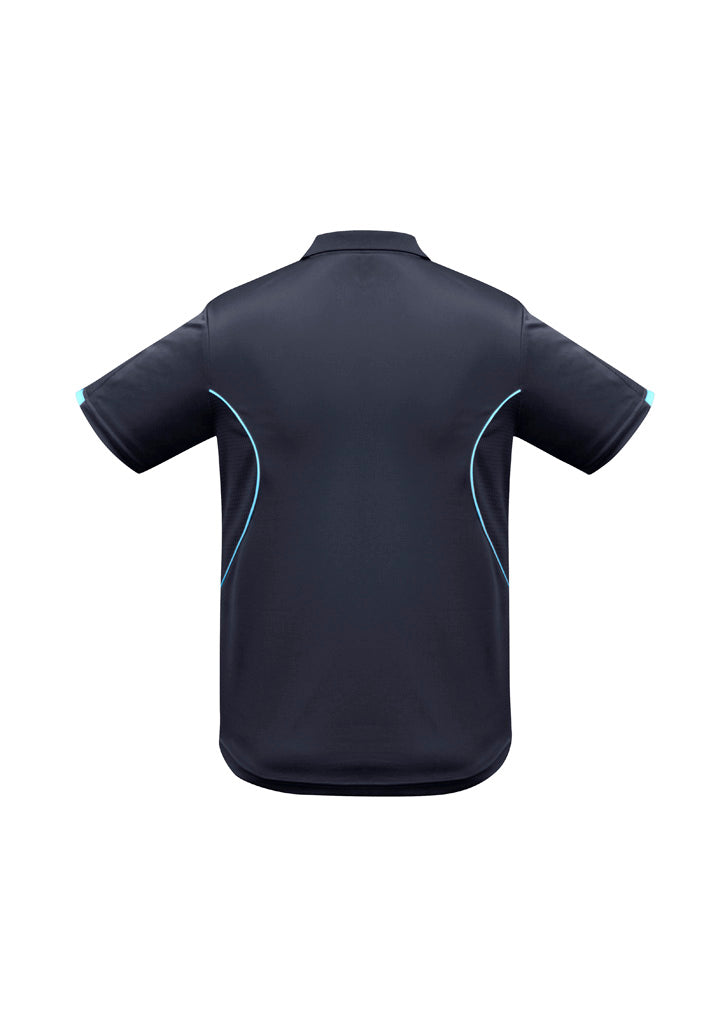 Razor Mens Short Sleeve Polo - Navy/Sky - Back