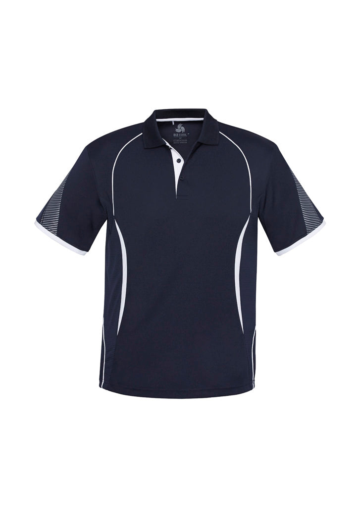 Razor Mens Short Sleeve Polo - Navy/White