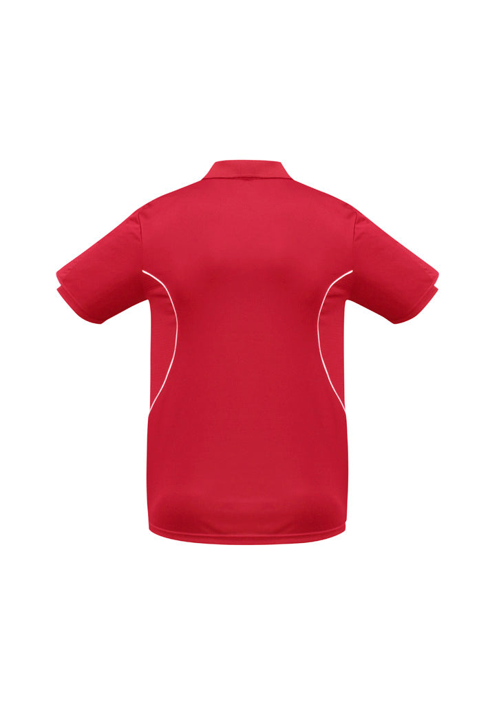 Razor Mens Short Sleeve Polo - Red/White - Back