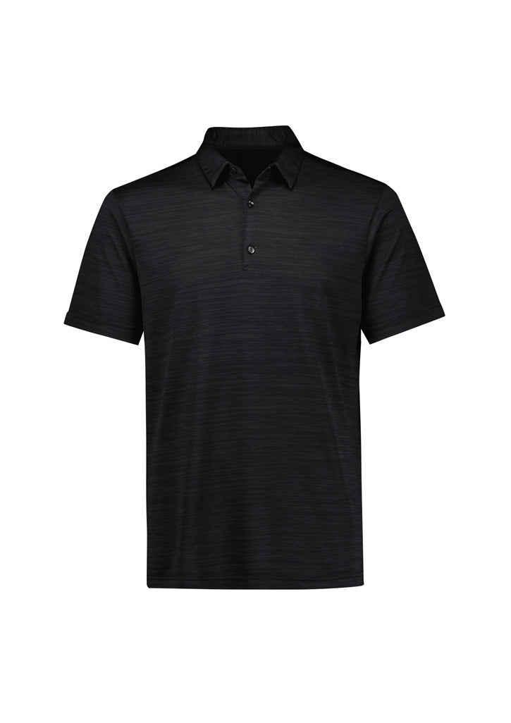 Orbit Mens Short Sleeve Polo - Black - Front