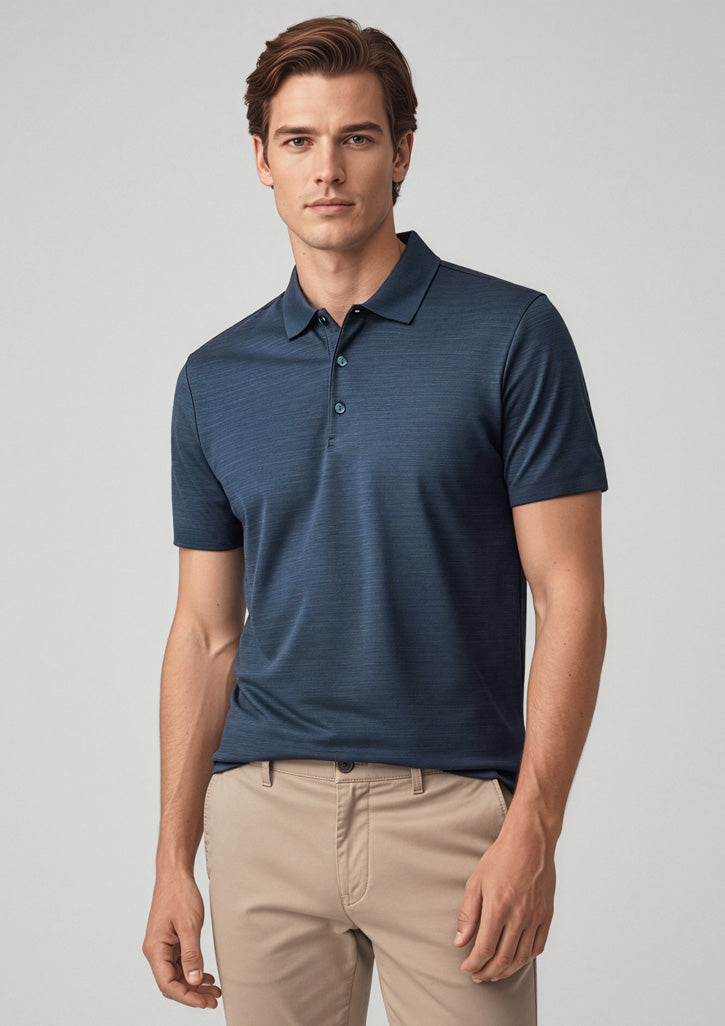 Orbit Mens Short Sleeve Polo - Navy - Model