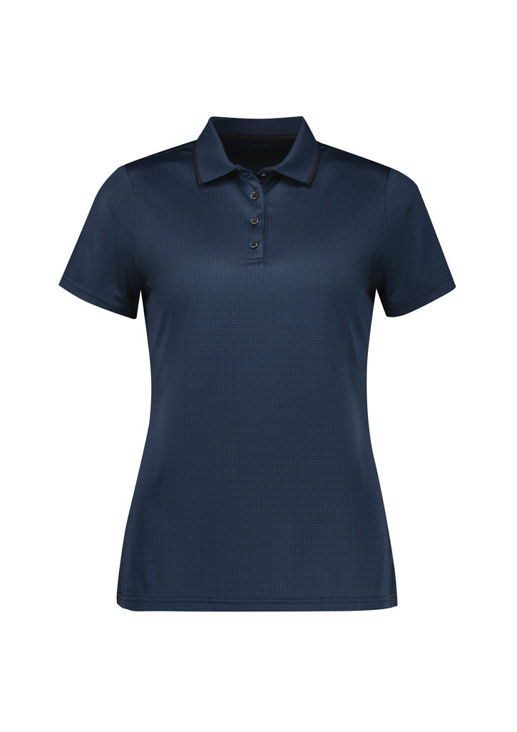 Echo Womens Short Sleeve Polo - Carbon Blue - Front