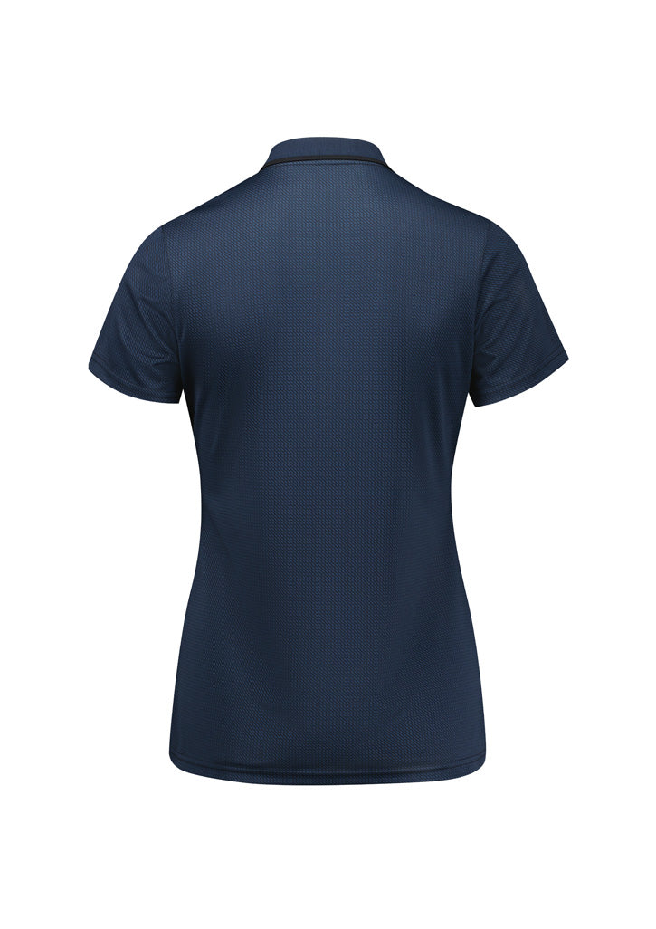 Echo Womens Short Sleeve Polo - Carbon Blue - Back