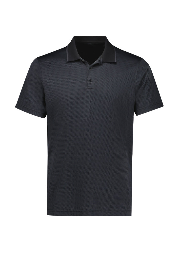 Echo Mens Short Sleeve Polo - Black Graphite - Front