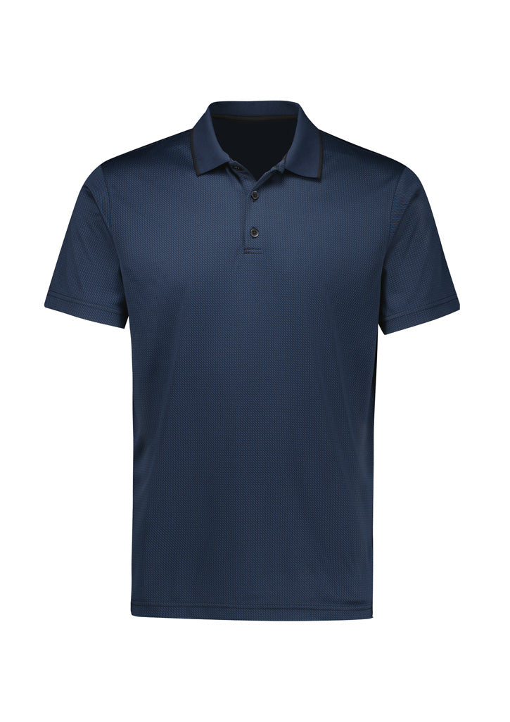 Echo Mens Short Sleeve Polo - Carbon Blue - Front