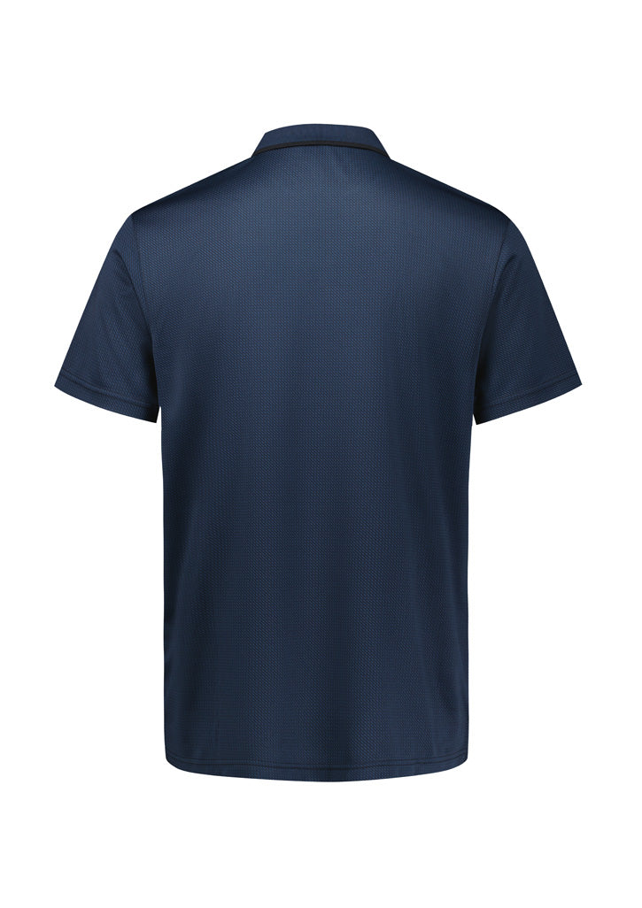 Echo Mens Short Sleeve Polo - Carbon Blue - Back