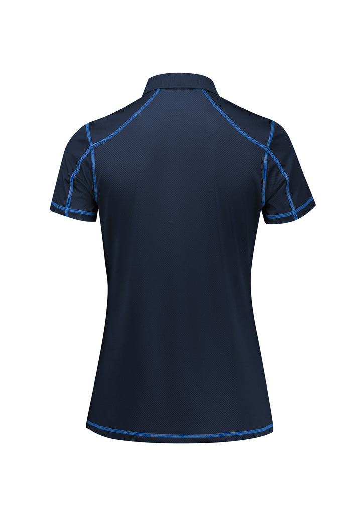 Dart Womens Short Sleeve Polo - Navy/Royal - Back