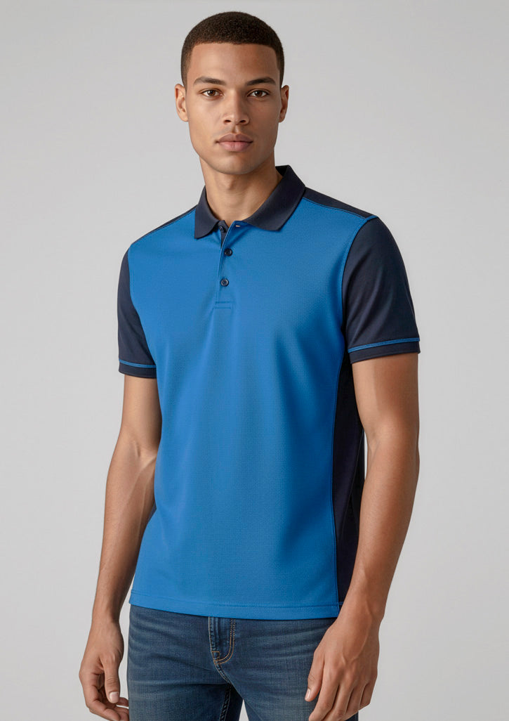 Dart Mens Short Sleeve Polo - Navy/Royal - Model