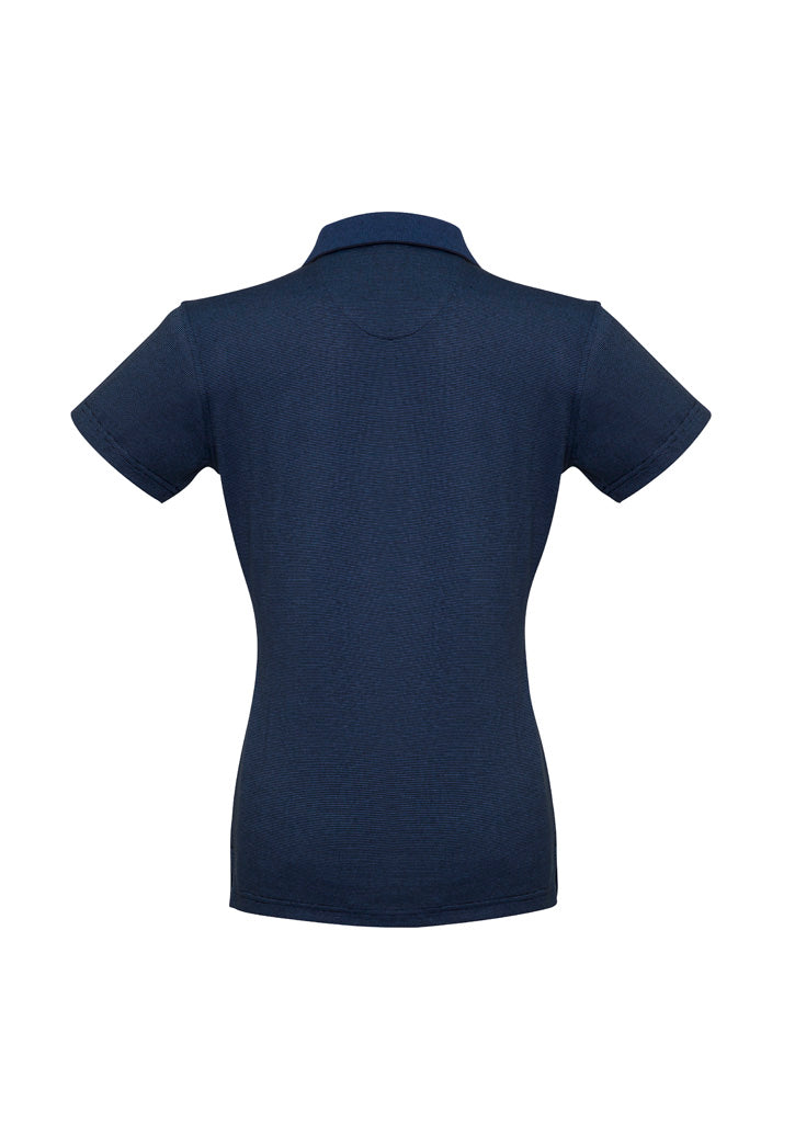 Shadow Womens Short Sleeve Polo - Carbon Blue - Back