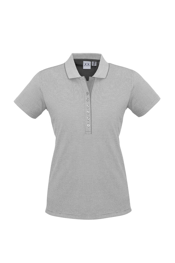 Shadow Womens Short Sleeve Polo - Silver Grey - Front