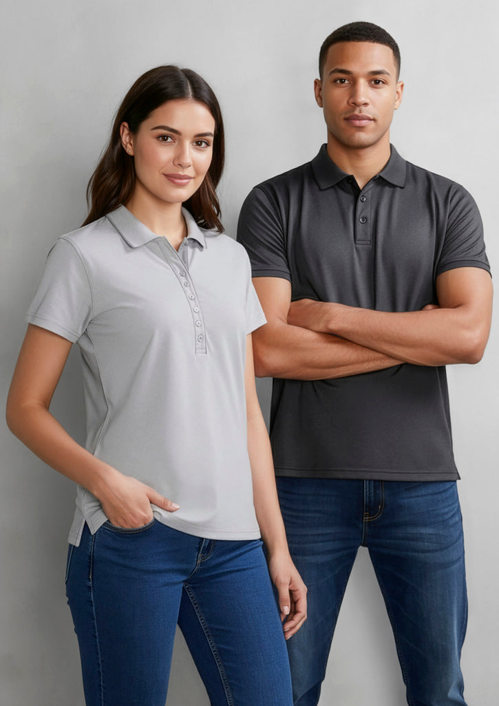 Shadow Mens Short Sleeve Polo - Graphite Black - Model
