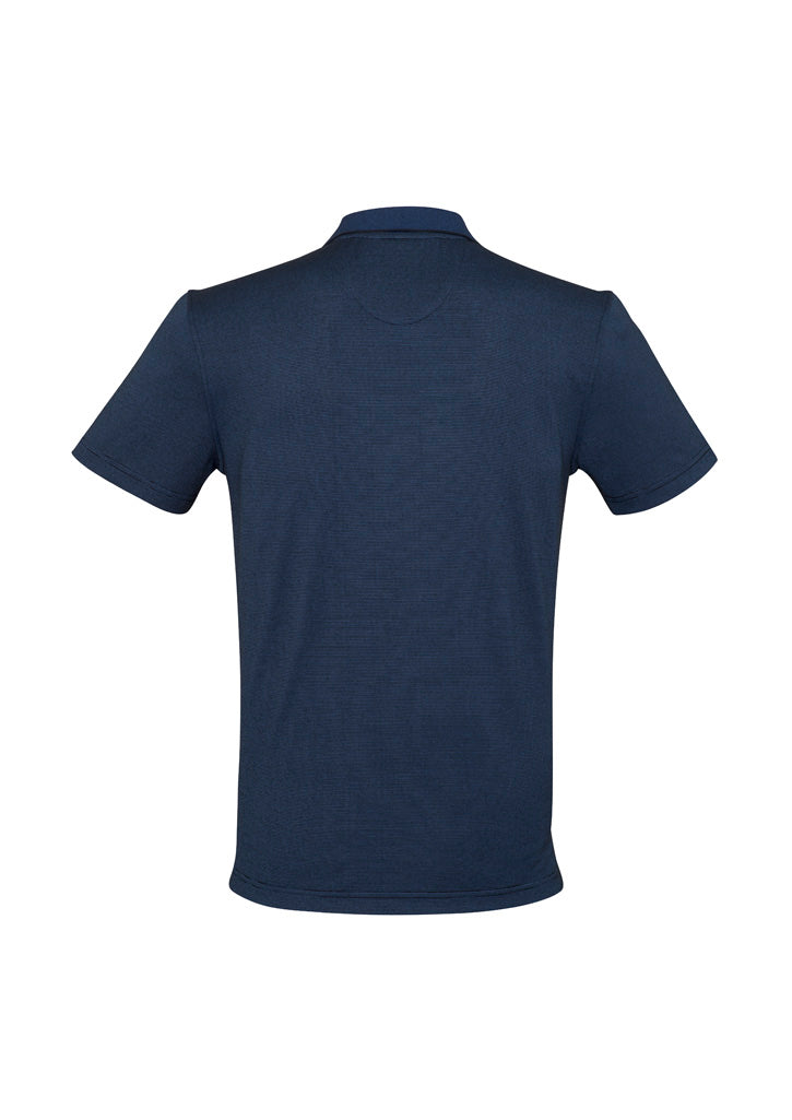 Shadow Mens Short Sleeve Polo - Carbon Blue - Back