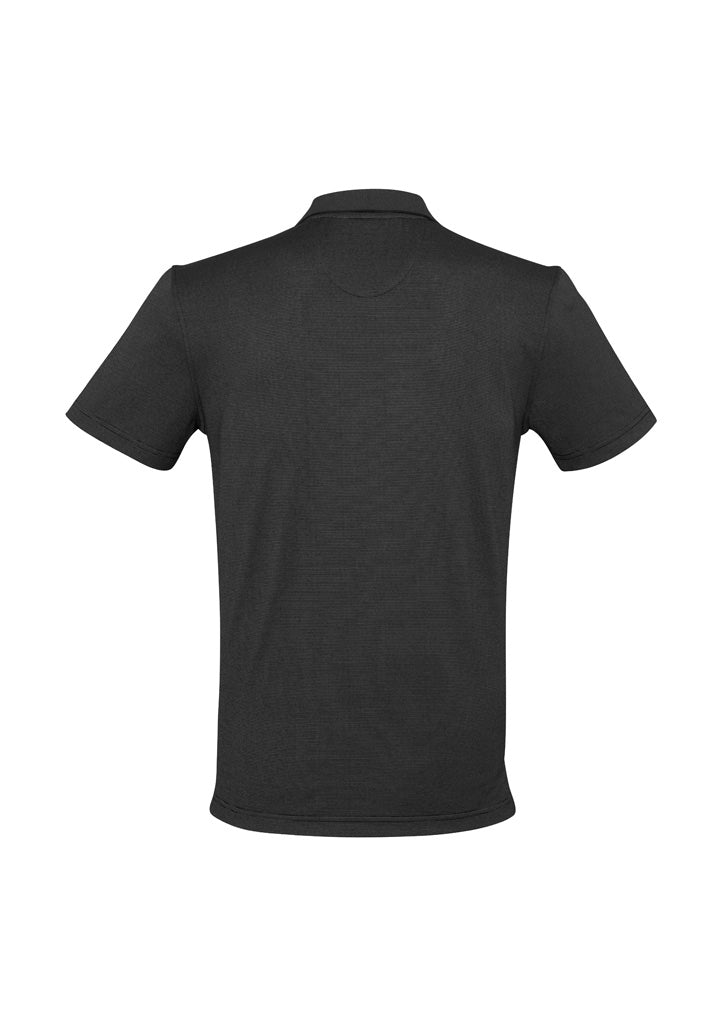 Shadow Mens Short Sleeve Polo - Graphite Black - Back