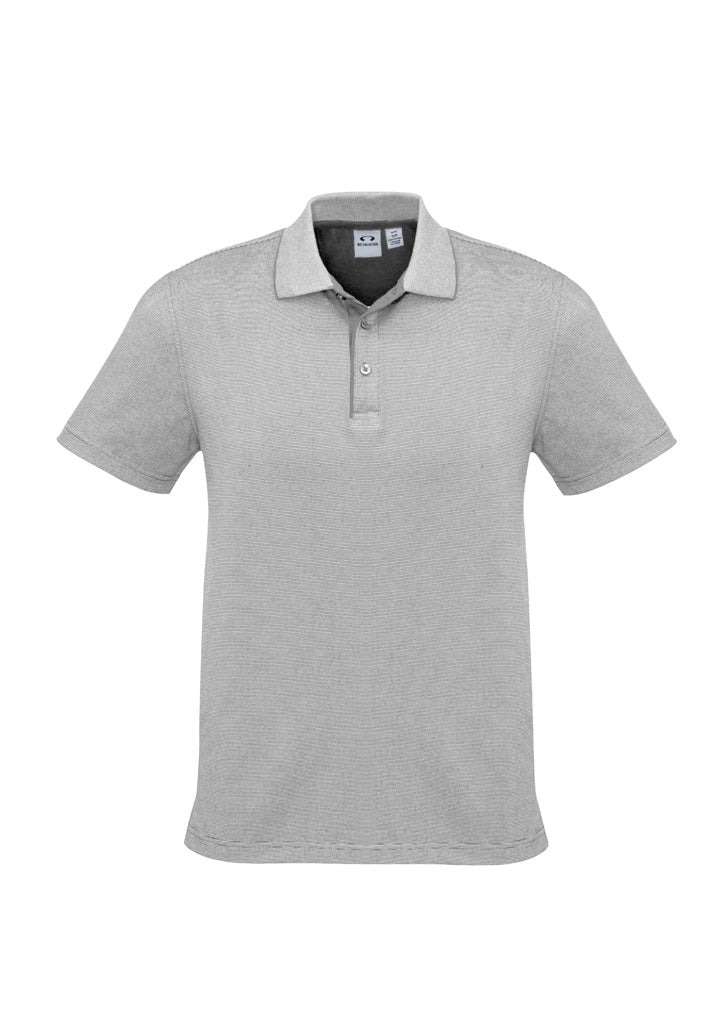 Shadow Mens Short Sleeve Polo - Silver Grey - Front