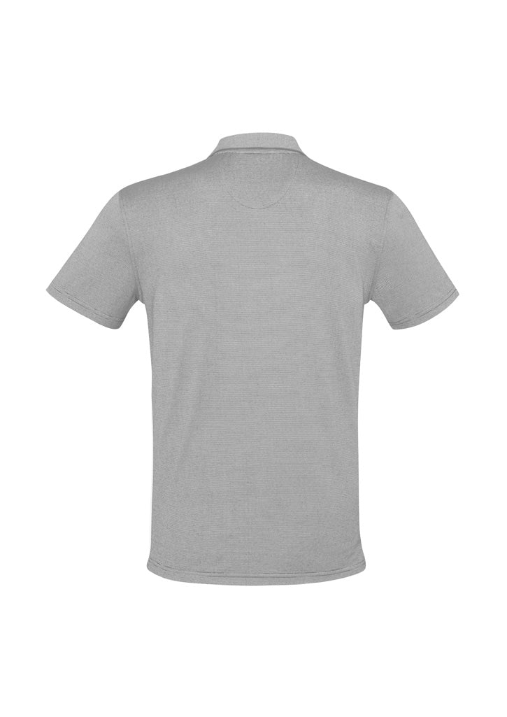 Shadow Mens Short Sleeve Polo - Silver Grey - Back