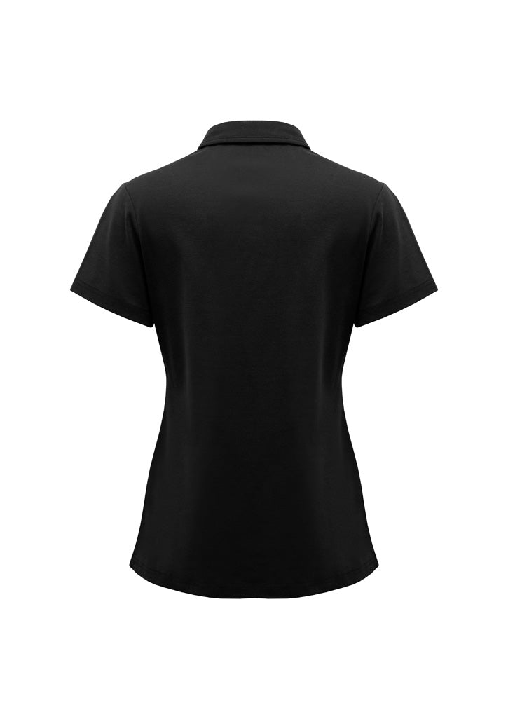 Lotus Womens Short Sleeve Polo - Black - Back