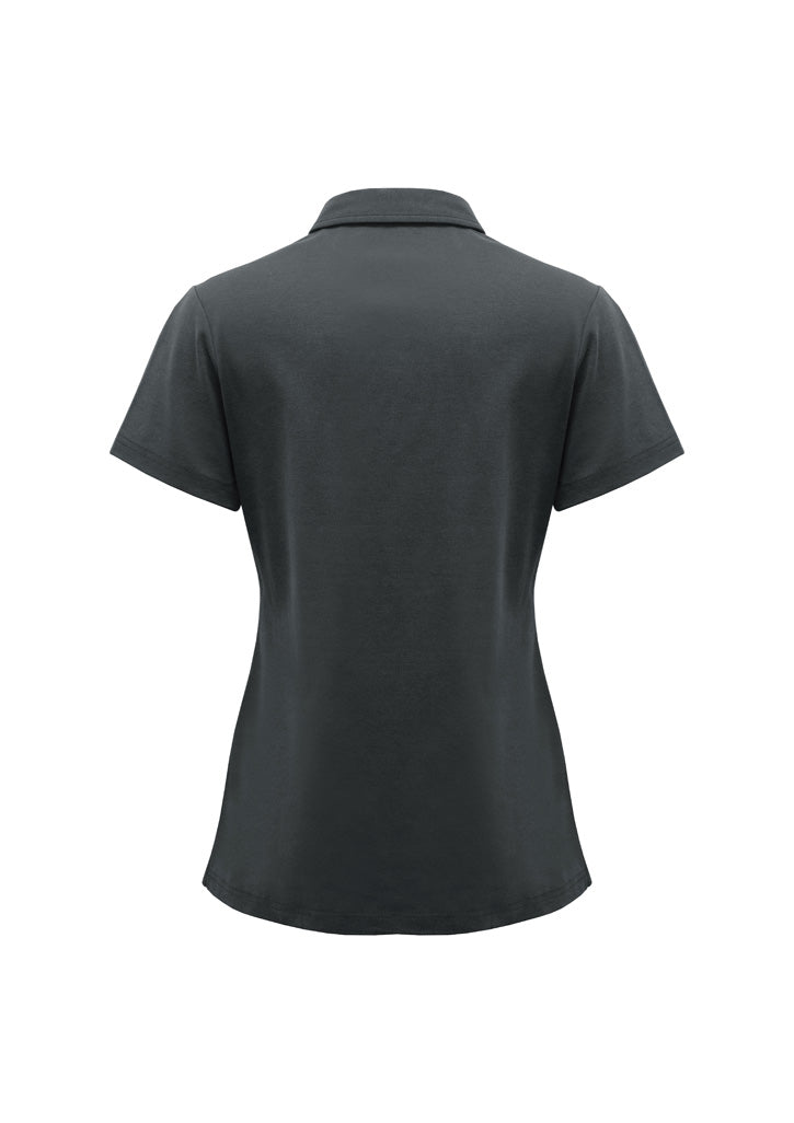 Lotus Womens Short Sleeve Polo - Charcoal - Back