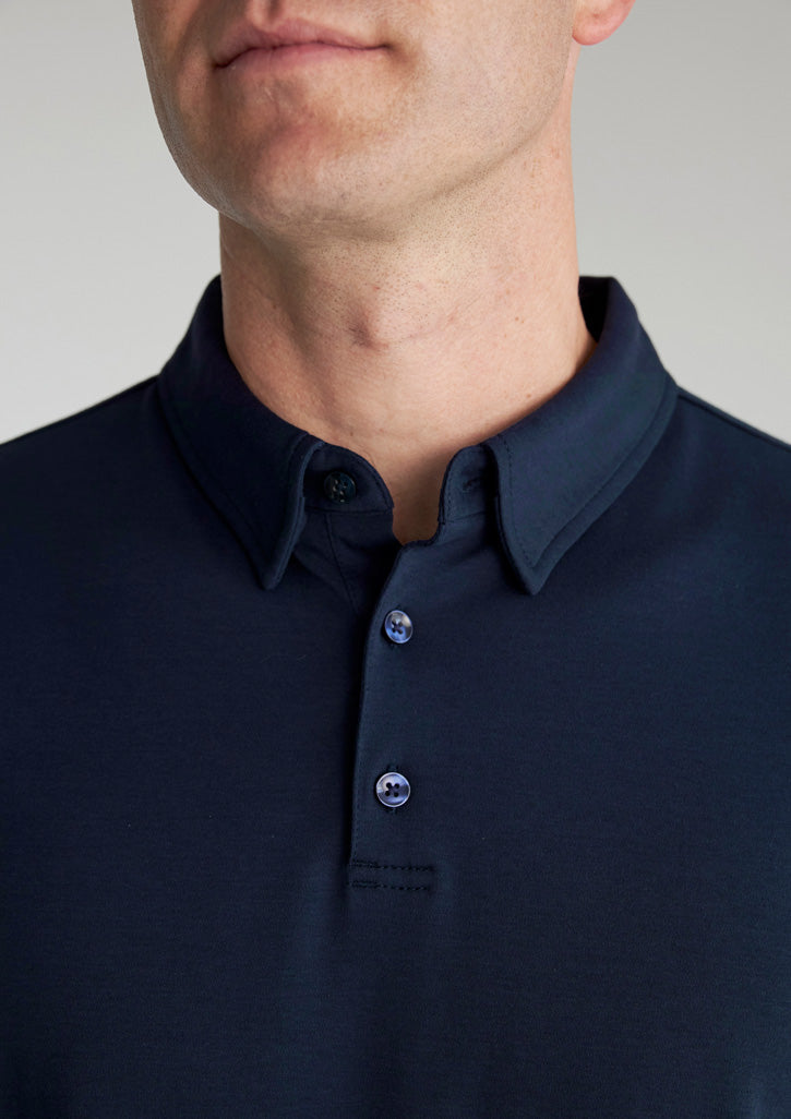 Lotus Mens Short Sleeve Polo - Navy - Model