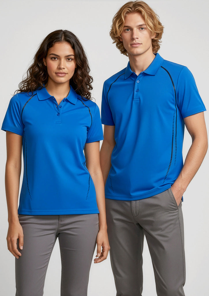 Cyber Mens Short Sleeve Polo - Royal/Silver - Model