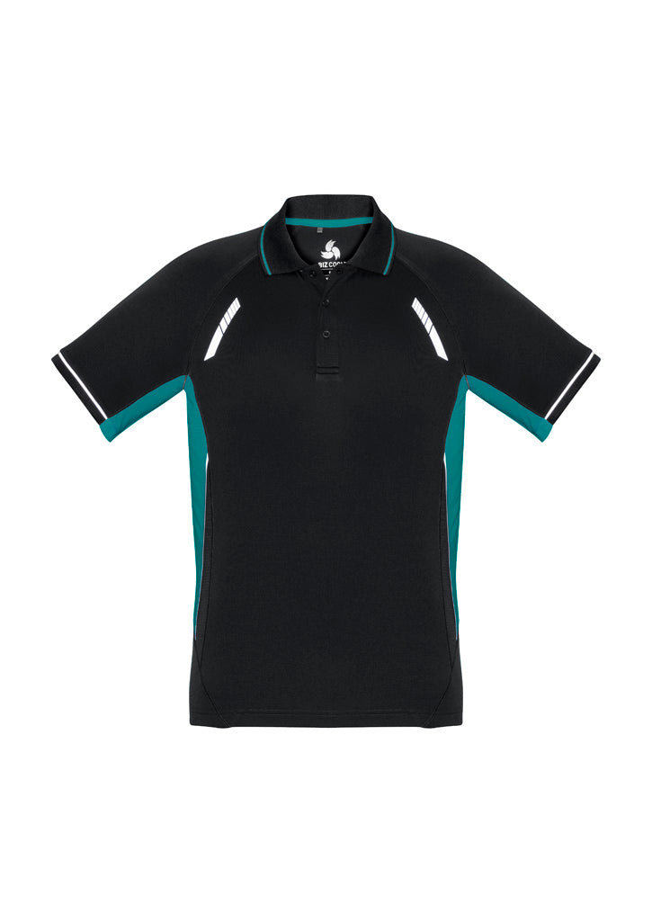 Renegade Kids Short Sleeve Polo - Black/Teal/Silver - Front