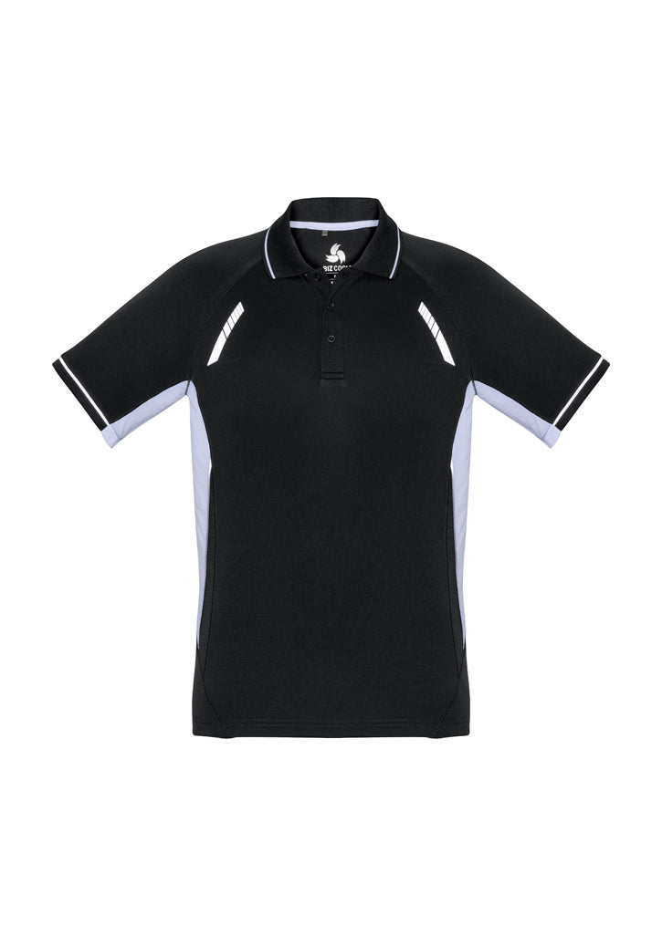 Renegade Kids Short Sleeve Polo - Black/White/Silver - Front