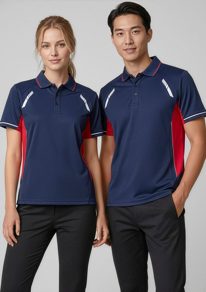 Renegade Womens Short Sleeve Polo - Navy/Red/Silver - Model