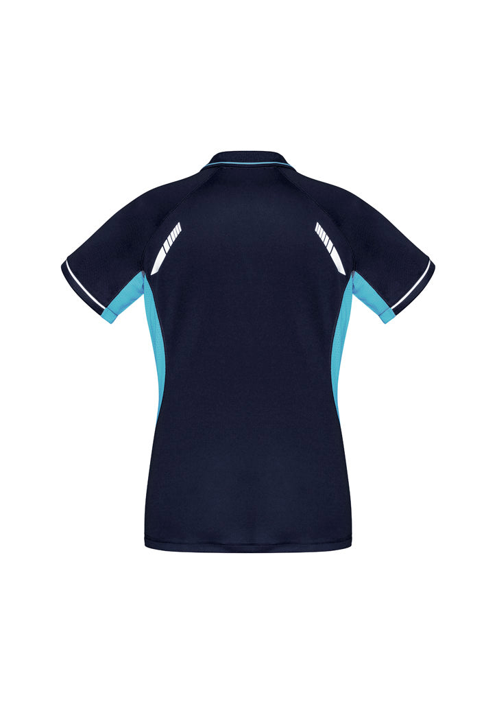 Renegade Womens Short Sleeve Polo - Navy/Sky/Silver - Back