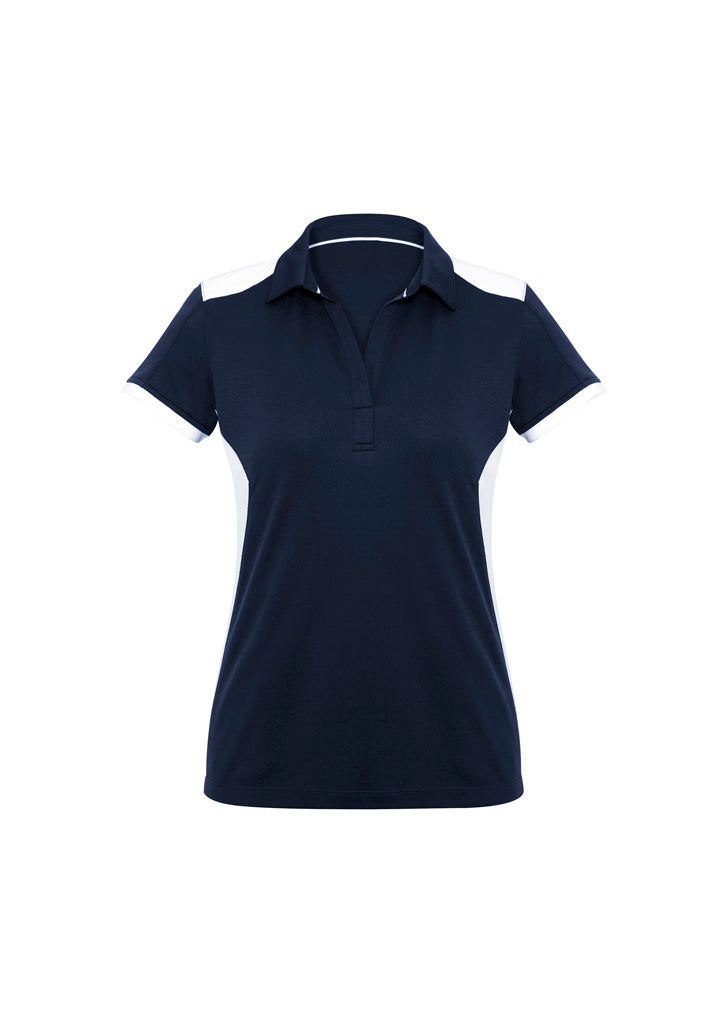 Rival Womens Short Sleeve Polo - Navy/White - Front