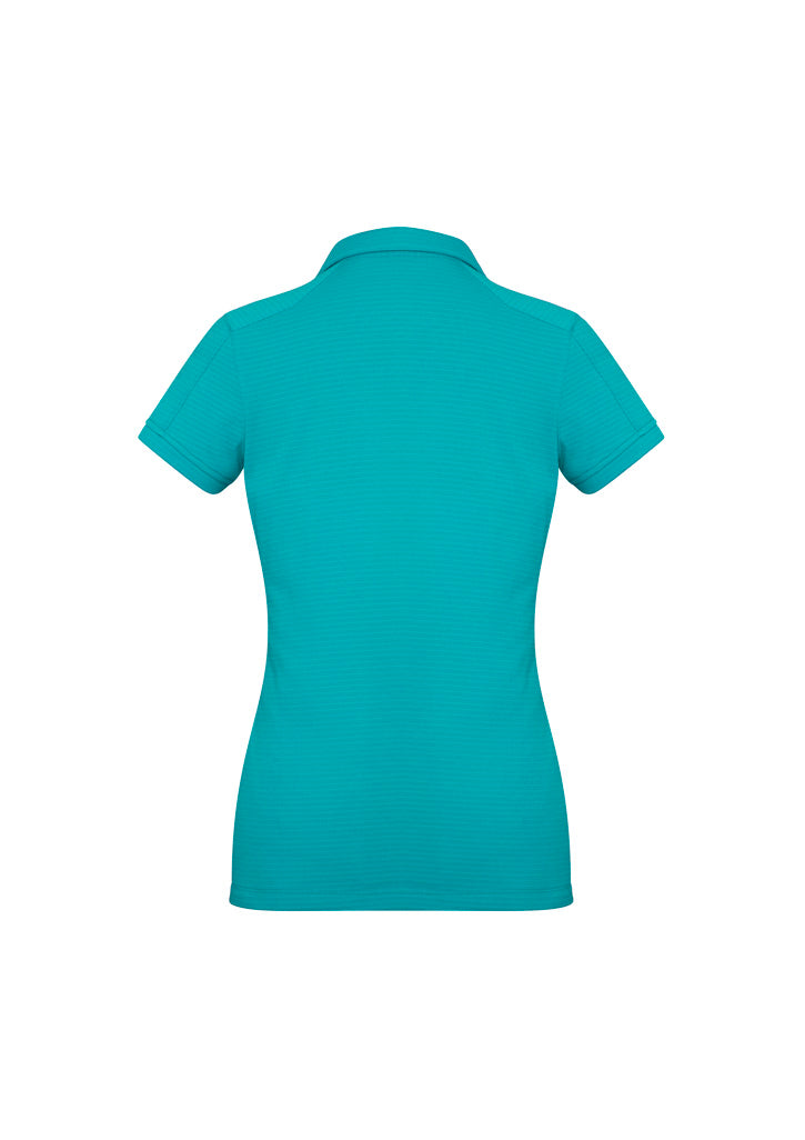 Profile Womens Short Sleeve Polo - Teal - Back