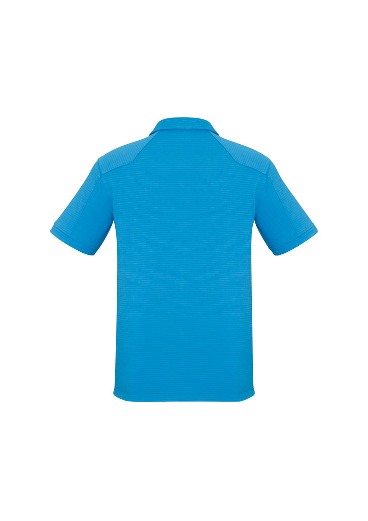 Profile Mens Short Sleeve Polo - Cyan - Back