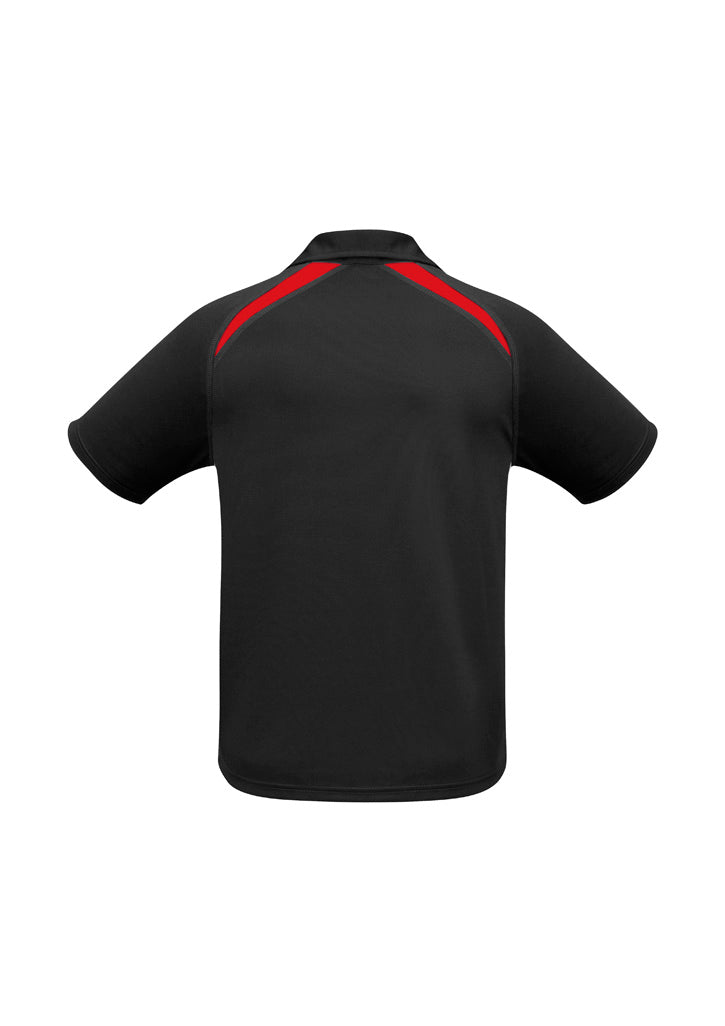 Splice Mens Short Sleeve Polo - Black/Red - Back