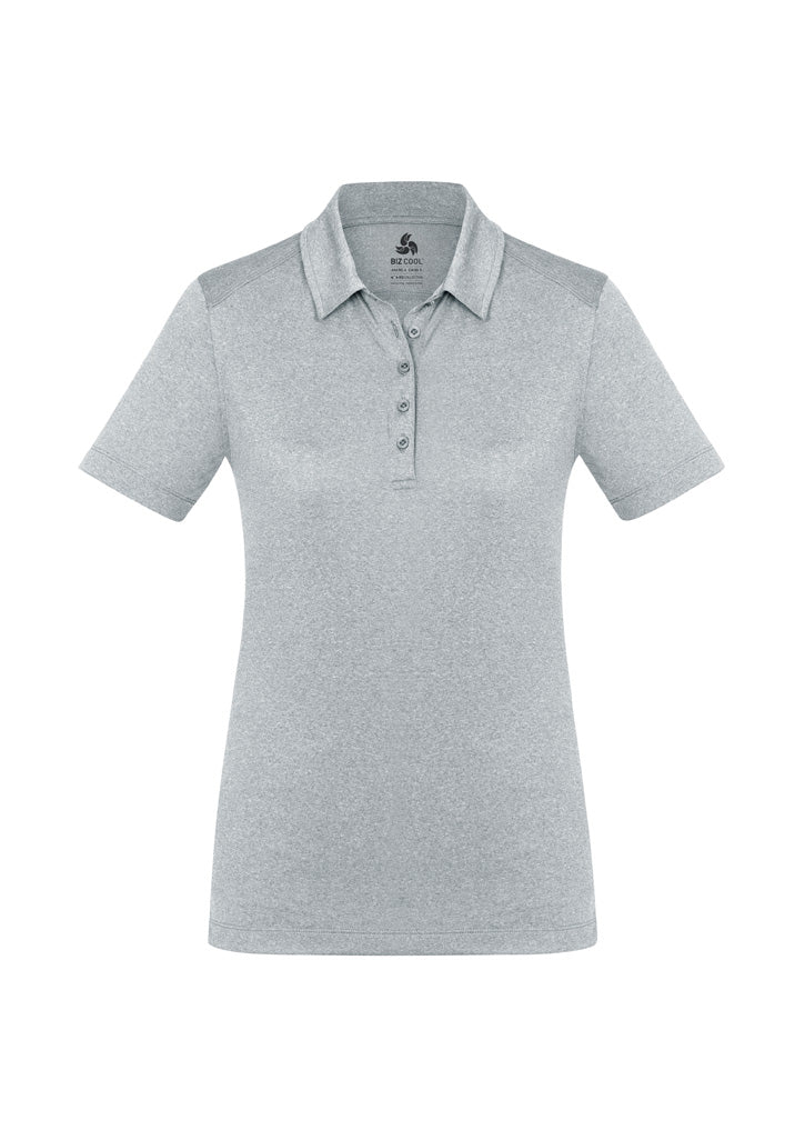 Aero Womens Short Sleeve Polo - Silver - Front