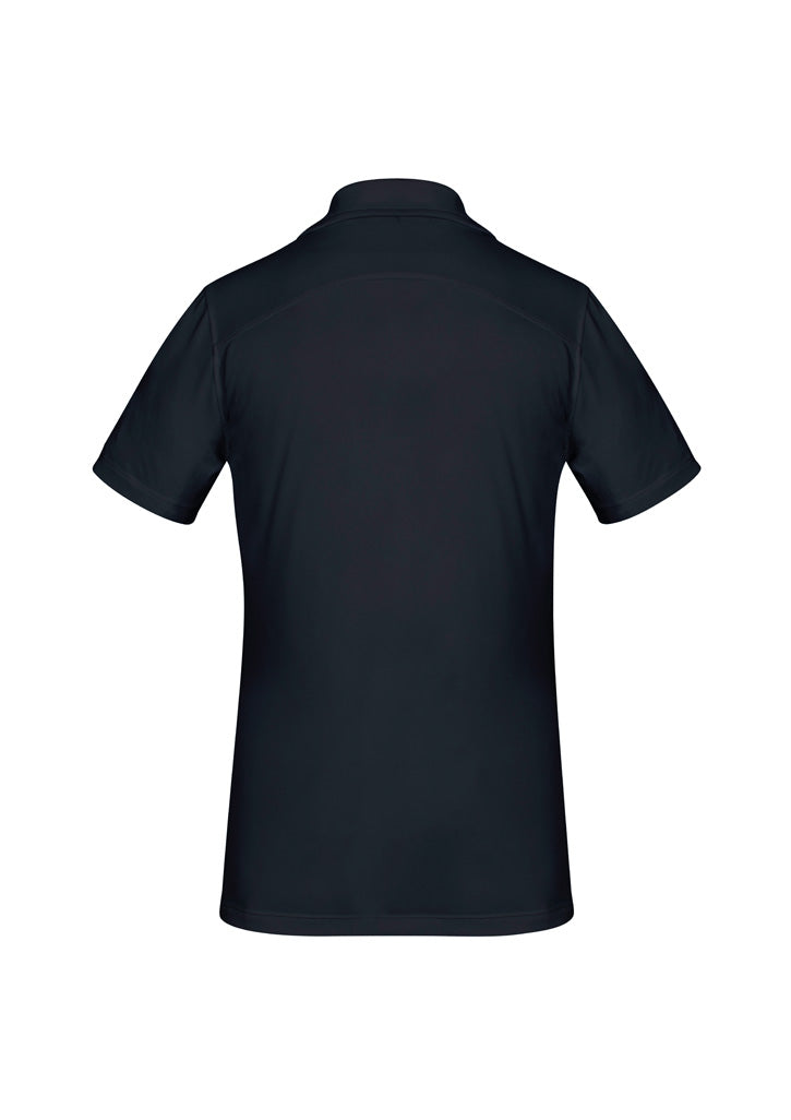 Aero Womens Short Sleeve Polo - Solid Black - Back