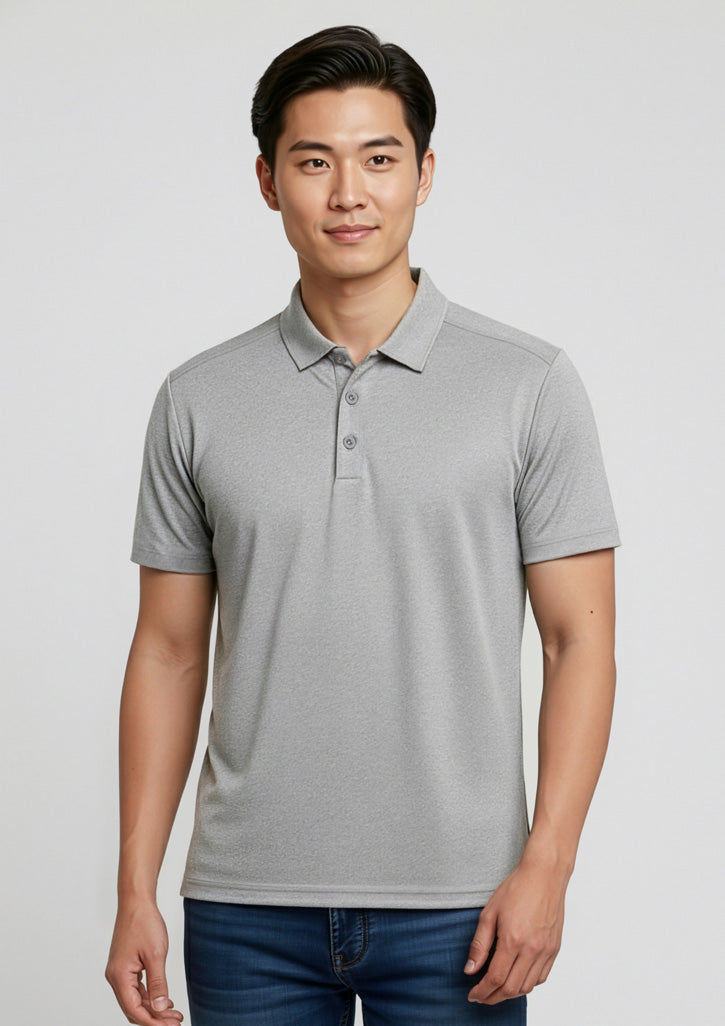 Aero Mens Short Sleeve Polo - Silver - Model