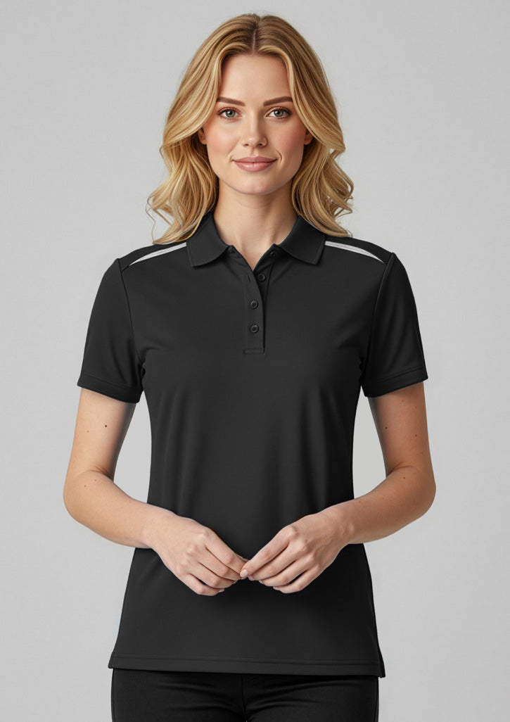 Sonar Womens Short Sleeve Polo - Black/White - Model