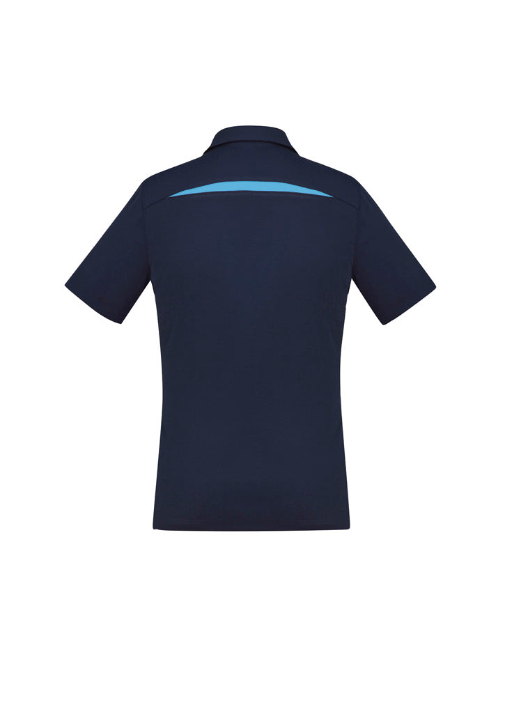 Sonar Womens Short Sleeve Polo - Navy/Sky - Back