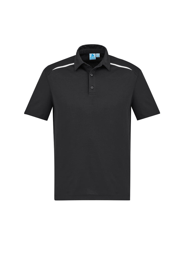 Sonar Mens Short Sleeve Polo - Black/White - Front
