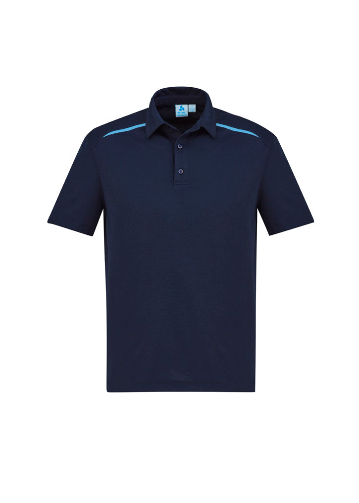 Sonar Mens Short Sleeve Polo - Navy/Sky - Front