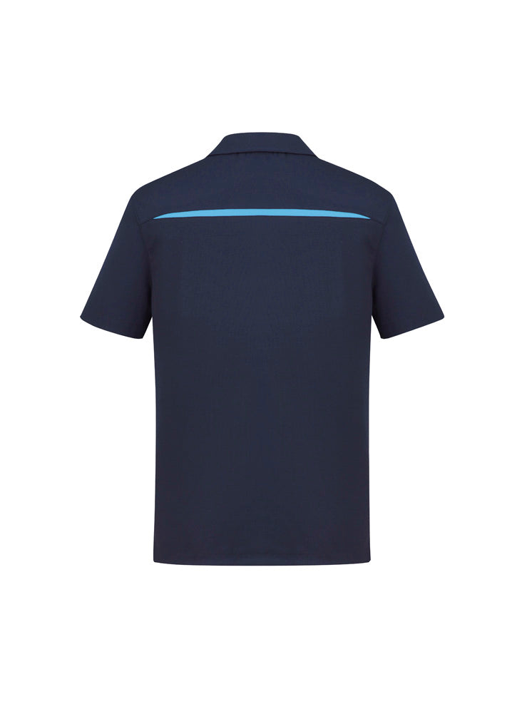 Sonar Mens Short Sleeve Polo - Navy/Sky - Back